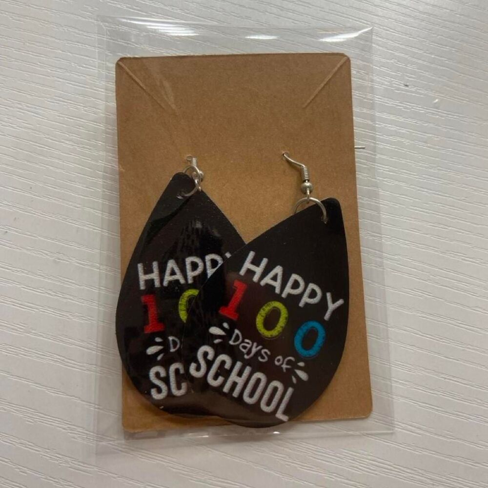 Happy 100 Days of School earrings